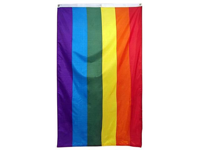 Rainbow Gay Pride Flag 3x5 ft LGBTQ Pride Parade Banner Flags UV Fade Resistant for Indoor Outdoor
