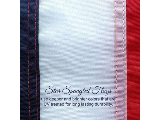 Flag 5x8100 Made in USA Using Tough Long Lasting Nylon Built for Outdoor Use UV Protected and Featuring Embroidered Stars and Sewn Stripes Plus