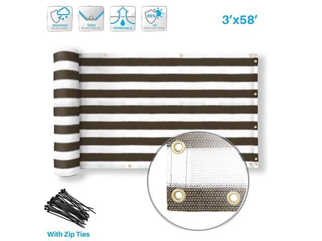 Paradise Deck Privacy Screen 3 x 58 Perfect for Outdoor Backyard Balcony Pool Porch Railiing Gardening Fence Shield Rails Protection Black Custom
