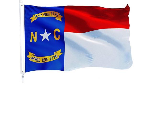 North Carolina State Flag 3x5 feet Printed 150D IndoorOutdoor Vibrant Colors Brass Grommets Quality Polyester Much Thicker More Durable Than