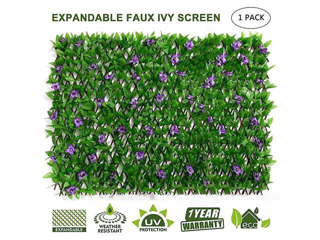 Expandable Fence Privacy Screen for Balcony Patio Outdoor Faux Ivy Fencing Panel for Backdrop Garden Backyard Home Decorations 1PACK