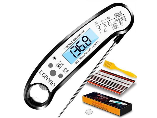 Instant Read Meat Thermometer Lefty Digital Kitchen Food Thermometer Foldable Probe with Backlight amp Calibration Waterproof Thermometer for
