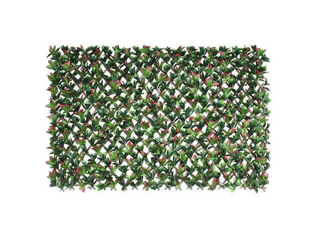 Artificial Ivy Fence Privacy Screen Lifelike Photinia Leaf ExpandableStretchable PVC Single Side Leaves and Vine Decoration for Outdoor Garden Yard