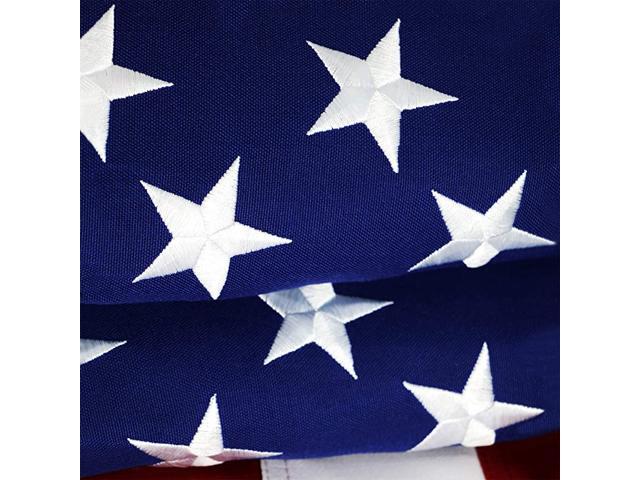 United States of America USA Flag 220GSM Heavy Duty Spun Polyester Embroidered 3x5 Ft Dense Rich Embroidered Stars Sewn Stripes Tough Durable Long