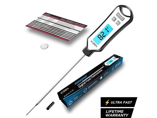 IP109 Waterproof Meat Thermometer with Long Probe Digital Instant Read Food Thermometer for Grilling Smoker BBQ Kitchen Cooking Candy Thermometer