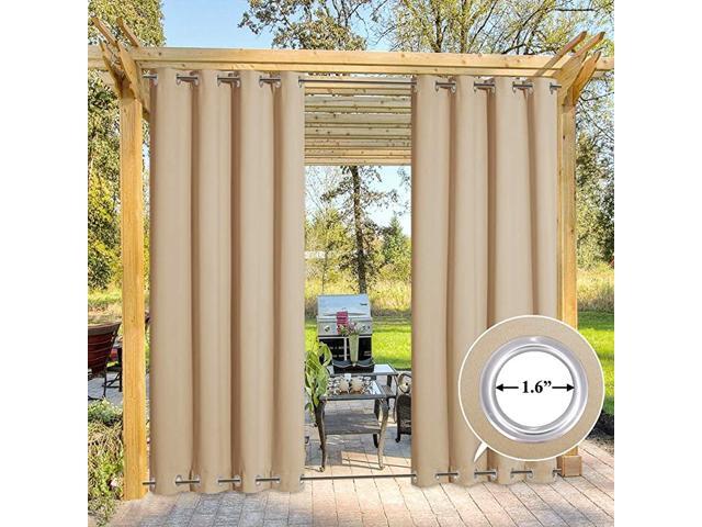 Outdoor Curtain for Patio Waterproof amp Windproof Thermal Insulated Top and Bottom Fixed Rustproof Grommets Light Block Outdoor Curtain Drape for
