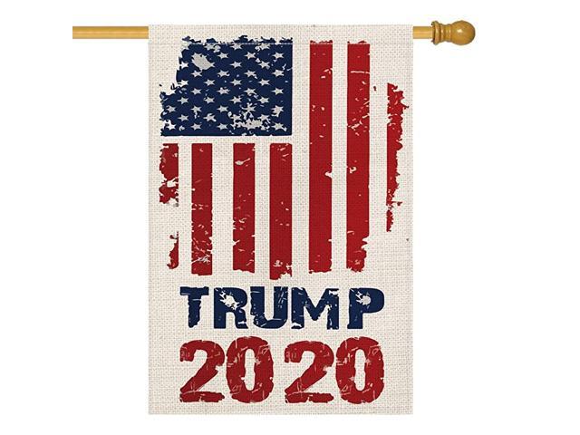 2020 Trump House Flag Vertical Double Sided Patriotic Strip and Star American President Election Yard Outdoor Decoration 28 x 40 Inch