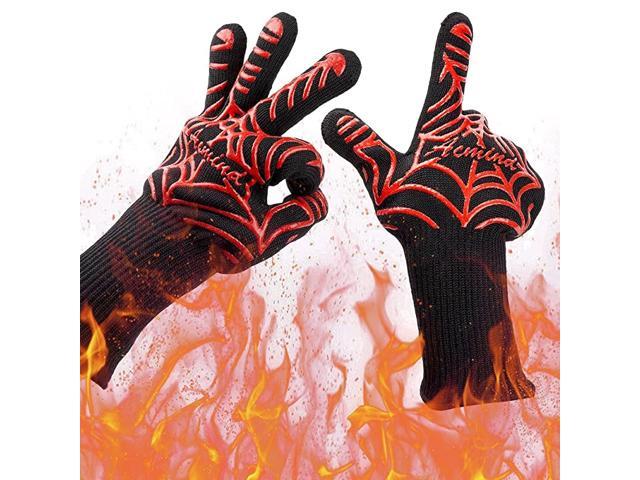 BBQ Gloves Grill Gloves 1472°F Extreme Heat Resistant Grilling Barbecue Gloves for Smoker 13quot Kitchen Cooking Oven Mitts Silicone NonSlip