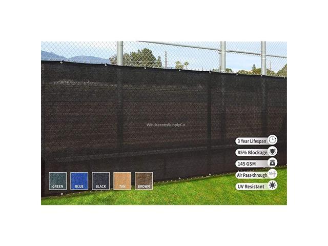 Duty 6 ft X 50 ft Privacy Windscreen Fence Screen Mesh Tarps WBinding and Grommets 6 Black
