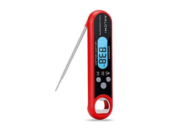 Read Waterproof Meat Thermometer Digital Kitchen Food Thermometer for Cooking Foldable Probe Thermometer for Grilling BBQ Smoker Baking Candy Turkey