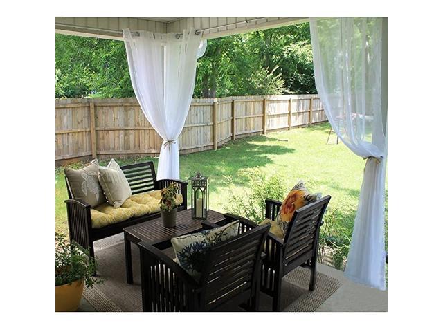 Outdoor Indoor Sheer Curtain Drape for Patio Outdoor Gazebo Curtain Voile Privacy Curtain for Porch 1 Piece with 1 Tieback Rope 54inch Wide x