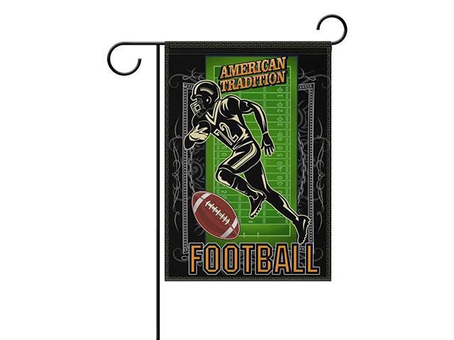 Double Sided American Football Player Polyester House Garden Flag Banner 28 x 40 Inch for Anniversary Family Garden Decor