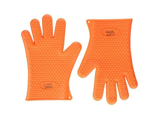 Resistant Waterproof Silicone BBQ Gloves The Original Glators Perfect for Cooking Baking Grilling Five Fingered Grip Potholder More Protection Than