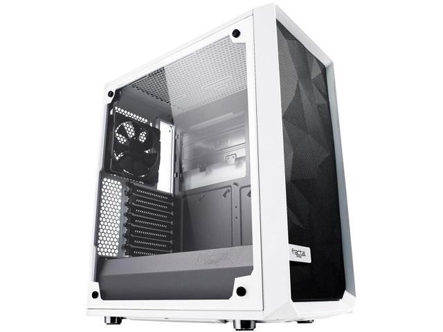 Fractal Design Meshify C White - TG FD-CA-MESH-C-WT-TGC White Steel / Tempered Glass ATX Mid Tower High-Airflow Compact Clear Tempered Glass