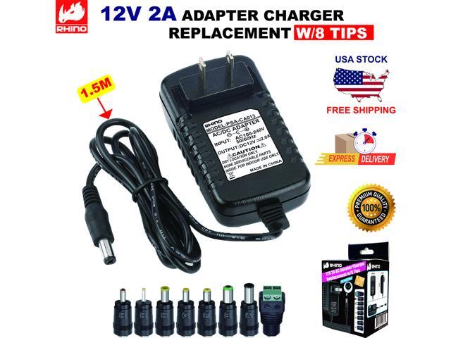 RHINO 12V 2A ADAPTER CHARGER REPLACEMENT W/8 TIPS