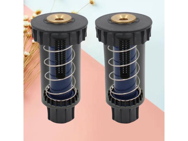 2Pcs Pure Copper Embedded Automatic Telescopic Lawn Sprinkler Irrigation Tool Black (360 Degrees)