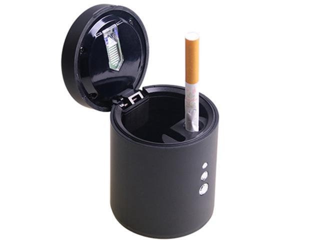 Car Cigarette Ashtrays Smokeless Auto Cigarette Ash Holder with LED Light for Universal Car 65x84cm(Silver)