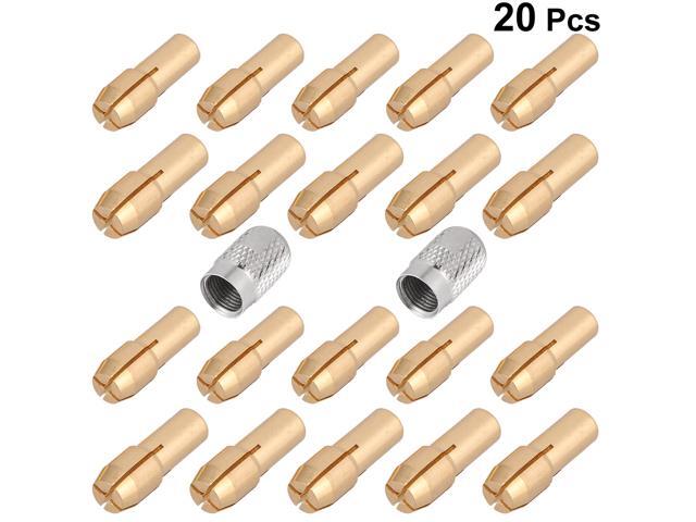 20pcs Electric Grinder Copper Drill Collet Grinding Chuck Grinder Accessories Without Nuts (48MM Tail Diameter and 42MM Tail Diameter for Each