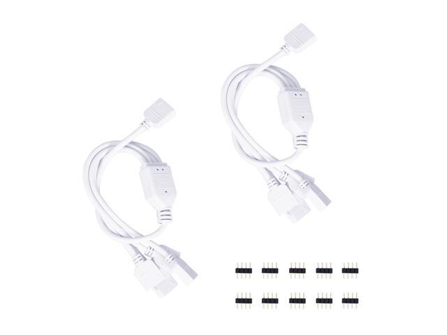 2pack 4 Pins 2-Way Splitter Connector Cable for RGB LED Strip 3528 5050