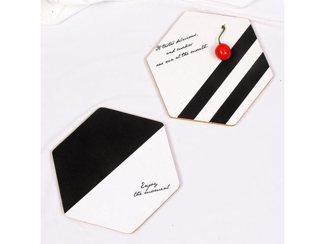 4Pcs Creative Hexagonal Place Mats Nordic Style Potholders Insulation Mats Pads Home Decor (Stripe Cube Pieces)