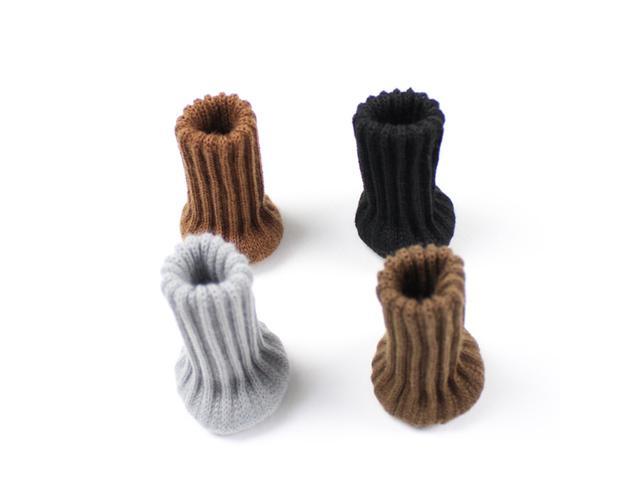 12 Pcs/3 Sets Chair Leg Socks Polyester Dual Layer Floor Protection Knitting Socks Anti-slip Mat Table Foot Furniture Leg Feet Sleeve Cover (Brown)