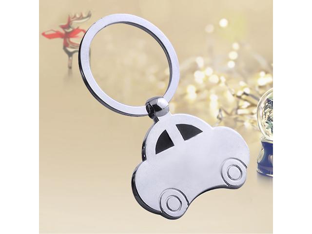 Beetle Car Keyring Metal Keychain Cool Car Keyring Purse Bag Pendant Decoration Creative Gift Keyfob (Silver)