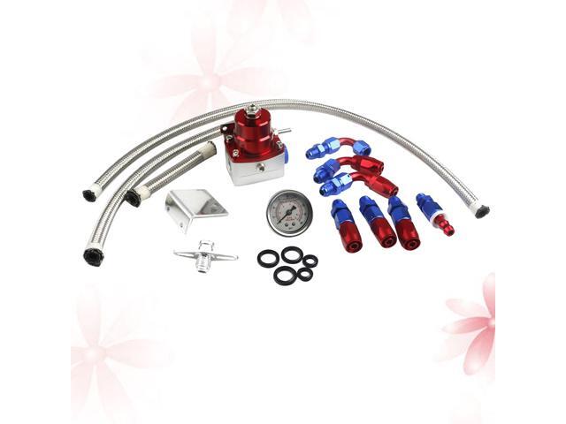 1 Set Car Modification Universal Fuel Gasoline Pressure Regulator Fuel Pressure Regulator Turbocharger with Table (Black)
