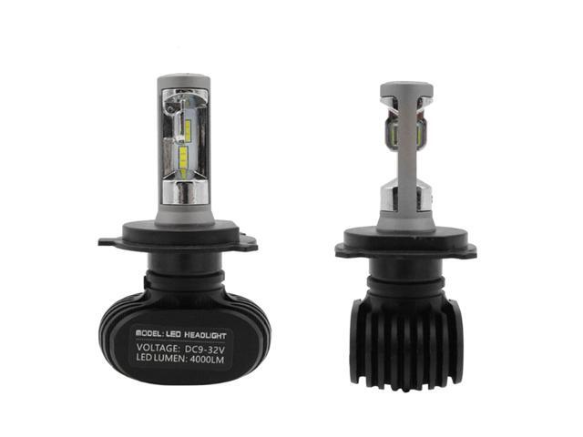 2pcs S1 LED Headlight Bulb 50W 9-32V 4000LM Waterproof High Beam Low Beam Integrated Headlamp Car Head Light(H4)