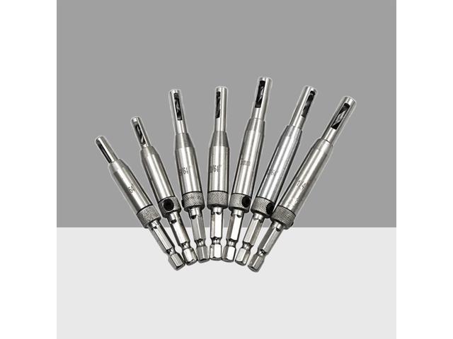 7 Pcs Hex Self Centering Hinge Drill Bits Hole Puncher Wood working Tool 5/64 7/64 9/64 11/64 5mm 13/64 1/4
