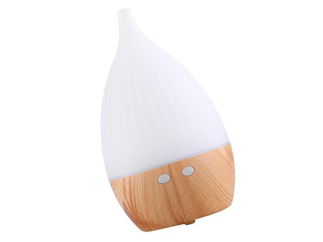 150ml USB Home Humidifier Drop Shape Creative LED Light Mute Humidifier Cool Mist Humidifier for Home Office Car (Light Wood Grain)