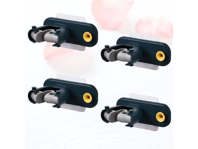 4pcs Bathroom Storage Rack Mop Holder Broom Hook Punch-free Cleaning Tools Organizer Home Gadget for Home Shop (Yellow)