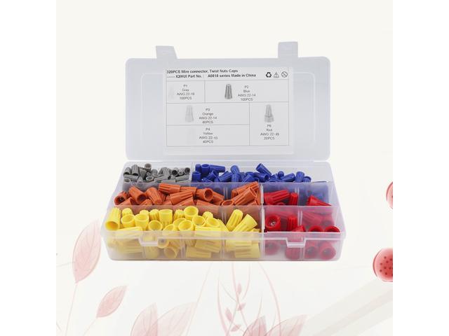 70pcs Electrical Wire Connection Screw Terminals Twist Connector Cap Spring Insert Assortment Kit