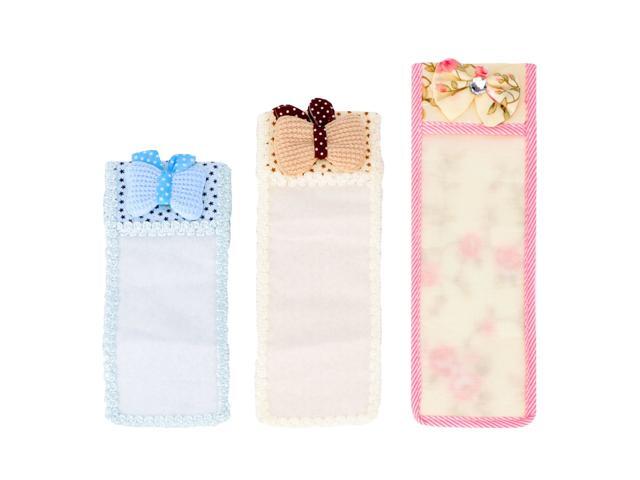 3PCS Remote Control Cover TV Air Condition Remote Controler Dustproof Lace Fabric Bowknot Dust Protector