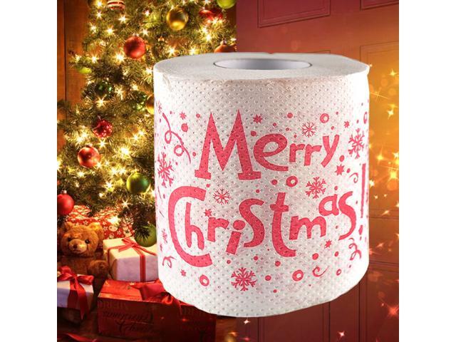 Merry Christmas Tissue Toilet Paper Roll Party Gift Roll Paper for Table Living Room Bathroom