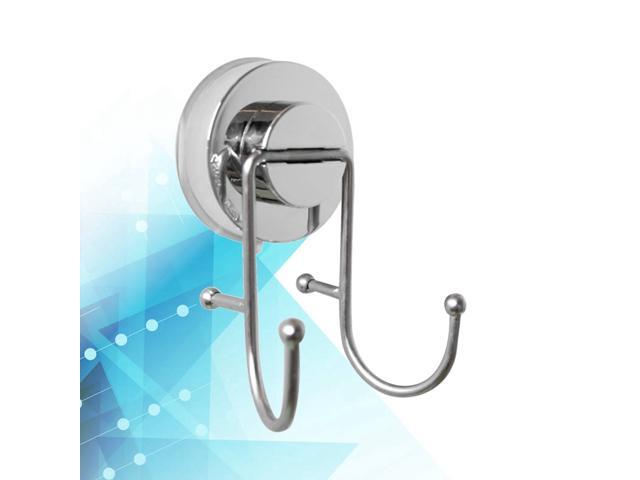 Seamless Super Strong Double Hooks No-Drilling Suction Cup Robe Hook Vaccum System Stainless Steel Never Rust for Bathroom Kitchen