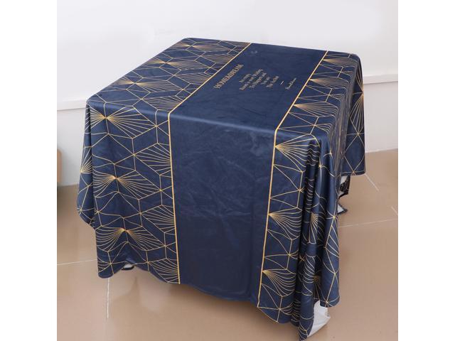 1Pc 100x140cm Square Tablecloth Creative Digital Printed Table Cloth Decorative Tea-cloth for Home Hotel Decor Assorted Color (English Letter Printed)