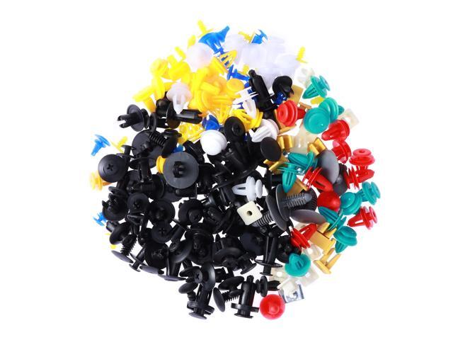 100 Pcs Nylon Automotive Push Pins Bumper Fastener Rivet Clips Car Push Type Rivet Pin Clips (12 Species)