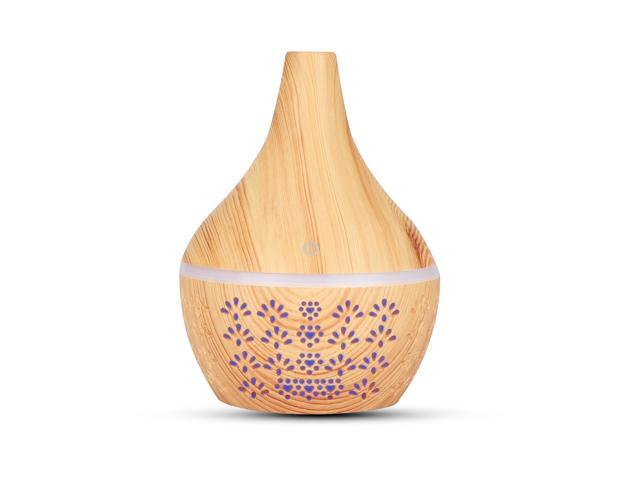Hollow-Out Air Cleaner Office Air Purifier Household Humidifier Aromatherapy Diffuser (Deep Wood Grain USB)