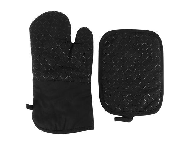 1 Set Heat Insulation Supplies Oven Mitts Silicone Placemat Oven Gloves Pot Holding Pad for Home Shop Red