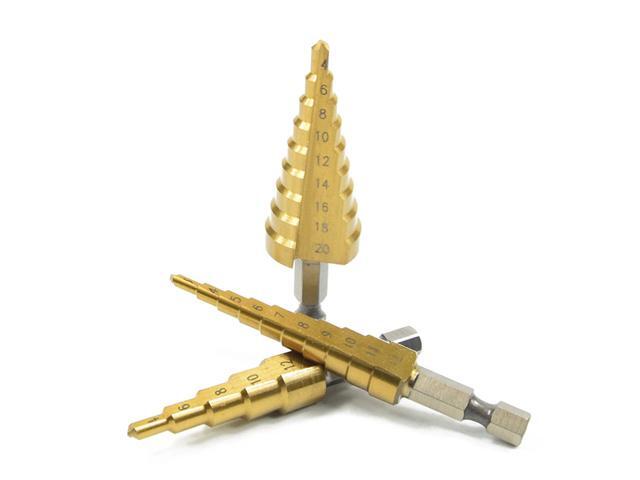 HSS High-speed Steel Step Cone Bit Titanium Metric Hole Cutter Power Tool Hand Accessories Drill(4-20MM)