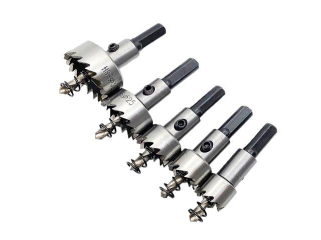 5PCS 16-30MM HSS High Speed Steel Drill Bit Heavy Duty Hole Set for Plastic Aluminum Iron Sheet Pipe 16mm/185mm/20mm/25mm/30mm