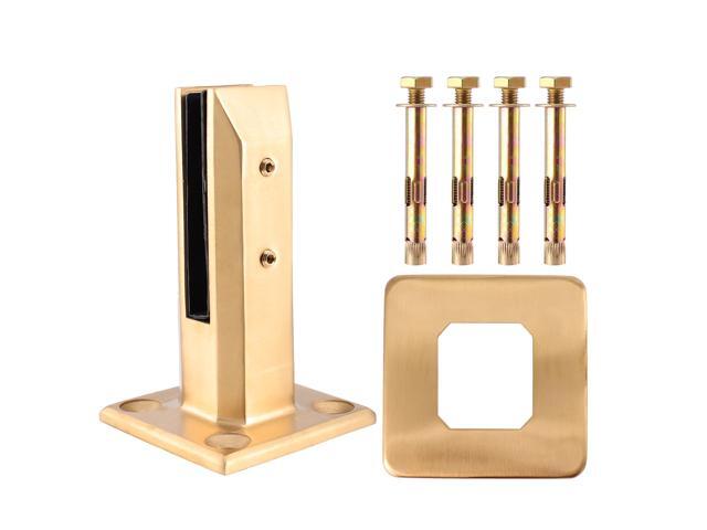 Stainless Steel Glass Clamp Punch Free Glass Bracket Durable Glass Holder Glass Fixing Tool for Daily Use with Lid and Screw (Matte Silver)