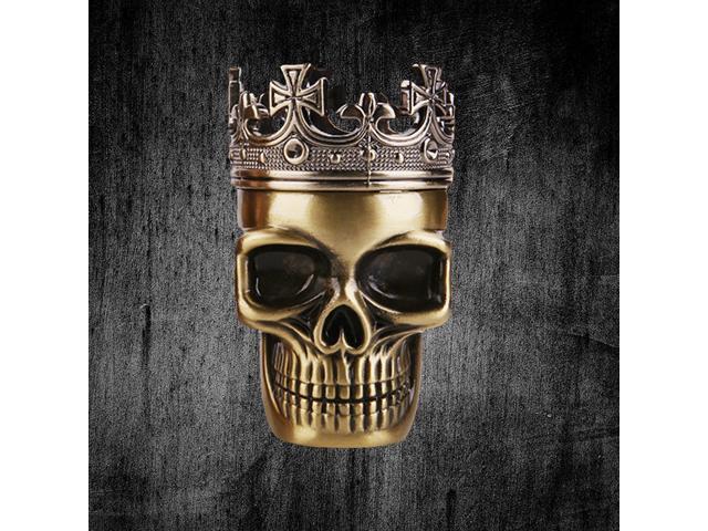 Metal Powder Grinder Hand Mill Funnel Skull Head Desgin(Bronze)