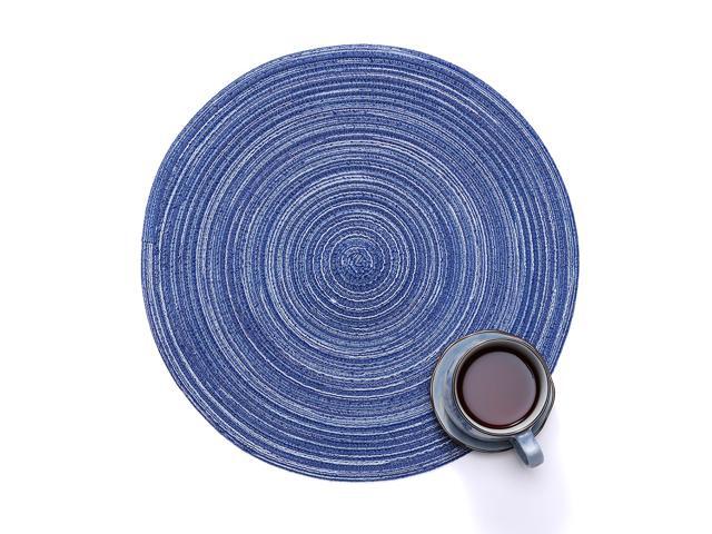 35cm Round Placemats Weave Table Mats Anti-skid Heat-resistant Placemats (Red)