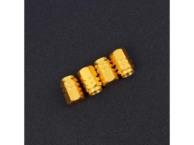 4 Pcs Aluminum Alloy Car Tire Valve Stem Caps Round Style Air Covers(Blue)