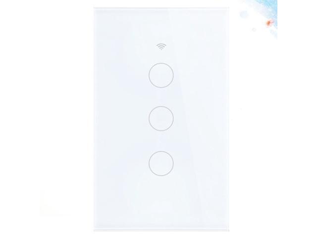 AC110~250V Wireless Wall Touch Sensitive Switch Remote Control Wireless LED Light Smart Touch Screen Switch Compatible for APP 1/2/3 Gang (Black