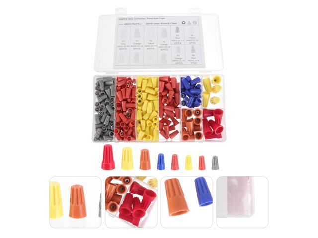 102pcs Electrical Wire Connectors Screw Terminals with Spring Insert Twist Nuts Caps Connection Assortment Set Auto Parts