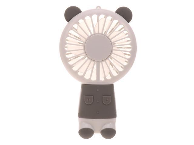 Lovely Bear Shaped Design Fan Portable Night Light Mini Handheld Fan for Home School Office Outdoor (Yellow)