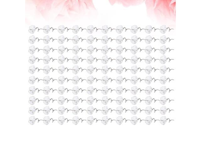 100PCS Transparent Practical Twisted Rose Flower Cap Twisting Nail Fixed Sheet Nails for Home Living Room Bedroom