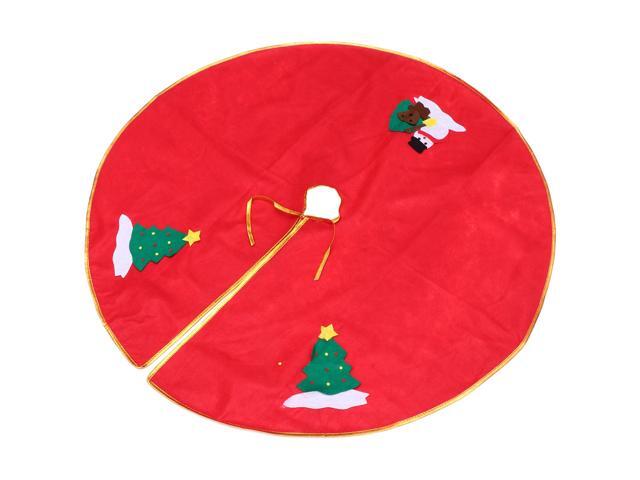 1PC 90cm Christmas Tree Apron Festive Christmas Tree Skirt Xmas Tree Base Wrap Christmas Party Decoration (Golden Edge Snowman Style)